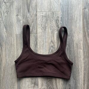 TNA Brown Ribbed Sports Bra